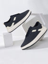 Men Navy Lace Up White Stripped Trendy All Day Comfortable Lightweight Sneakers Casual Shoes