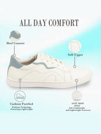 Shop Men White Classic Lace Up Elevated Look Sneaker Shoes with Contrast Sole|Low Ankle|Casual Shoe Online.