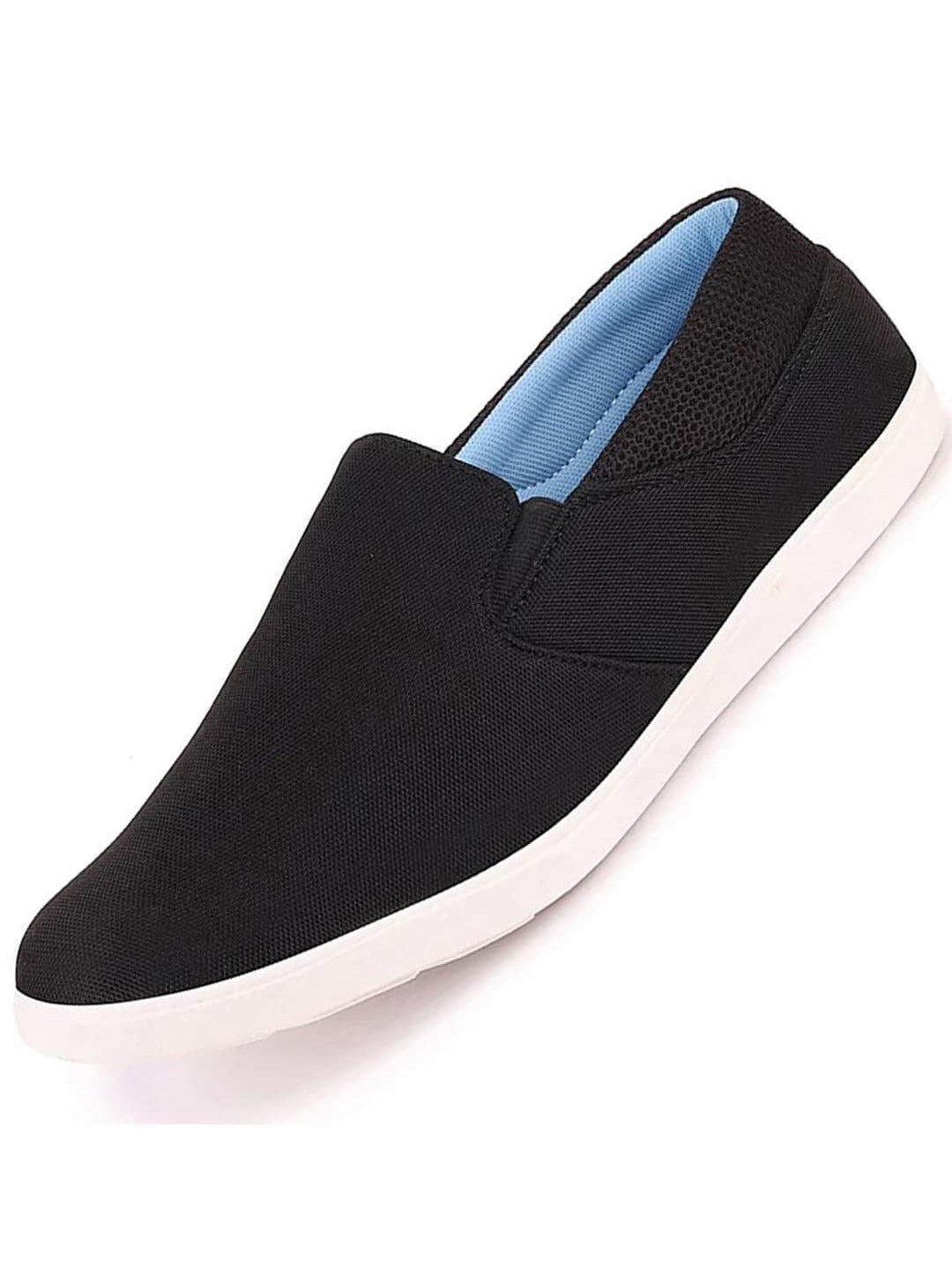 Men Black Casual Canvas Slip-On Shoes