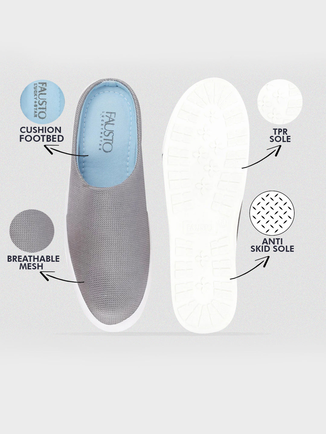 men grey casual canvas slip-on shoes