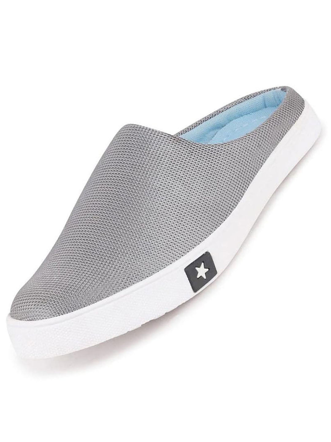 men grey casual canvas slip-on shoes