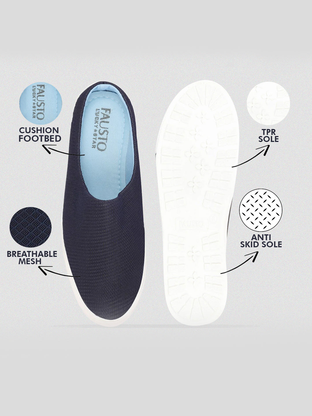 men navy blue casual canvas slip-on shoes