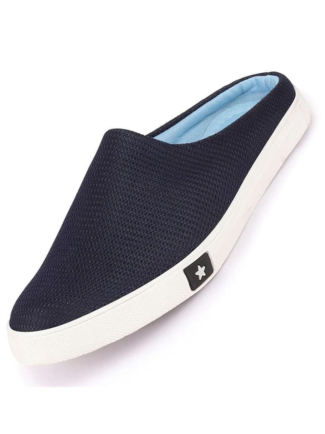 men navy blue casual canvas slip-on shoes