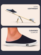 men navy blue casual canvas slip-on shoes