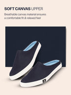 men navy blue casual canvas slip-on shoes