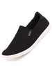 Men Black Casual Canvas Slip-On Loafers