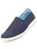 Men Navy Blue Casual Canvas Slip-On Loafers