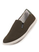 Men Olive Canvas Slip-On Lightweight Loafers|Breathable Casual Walking Shoes|Cushioned Comfort Insole