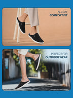 Men Black Casual Back Open Canvas Stylish Slip On Shoes