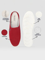 Shop Men Cherry Casual Back Open Canvas Stylish Slip On Shoes Online.