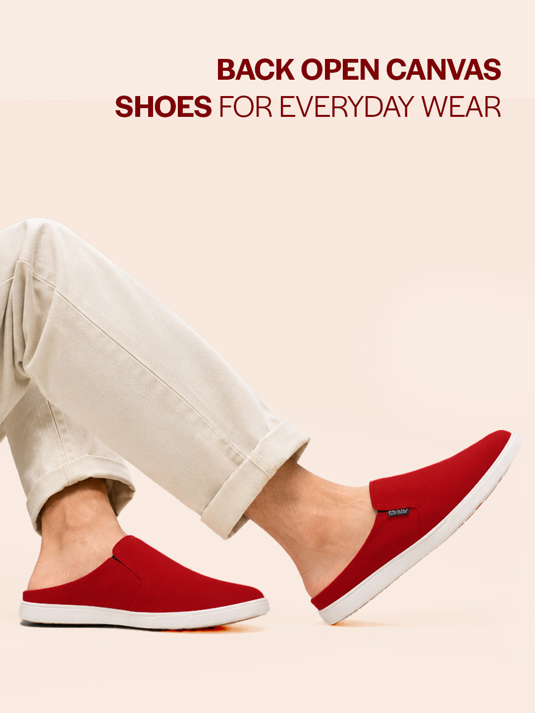 Shop Men Cherry Casual Back Open Canvas Stylish Slip On Shoes Online.