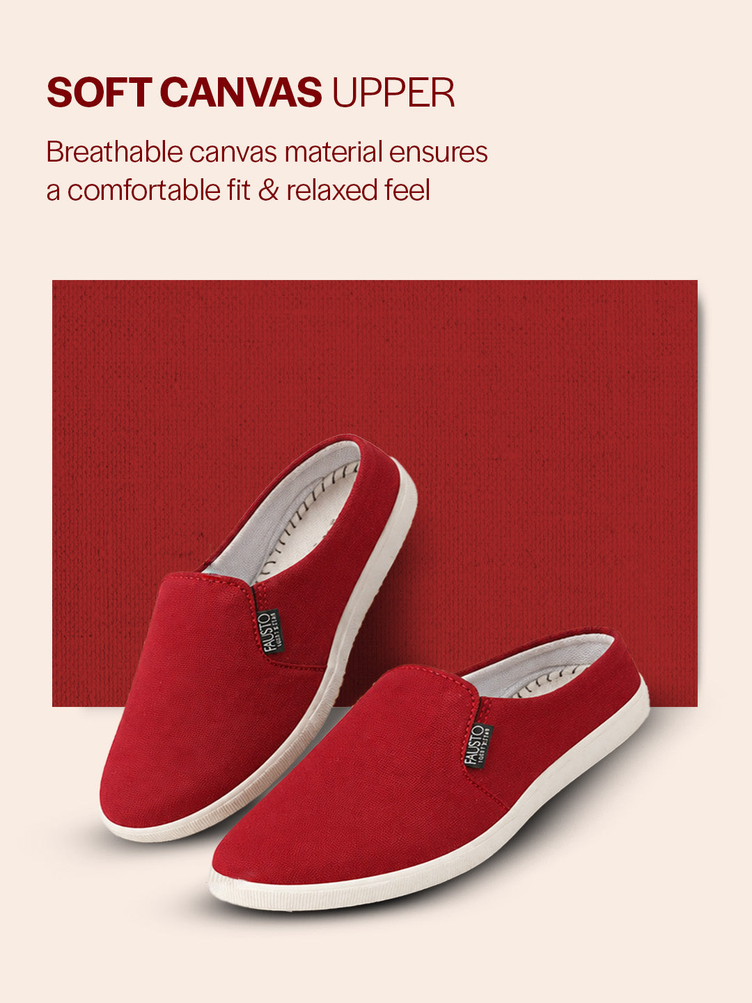 Shop Men Cherry Casual Back Open Canvas Stylish Slip On Shoes Online.