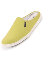 Shop Men Green Casual Back Open Canvas Stylish Slip On Shoes Online.