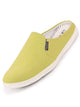 Men Green Casual Back Open Canvas Stylish Slip On Shoes