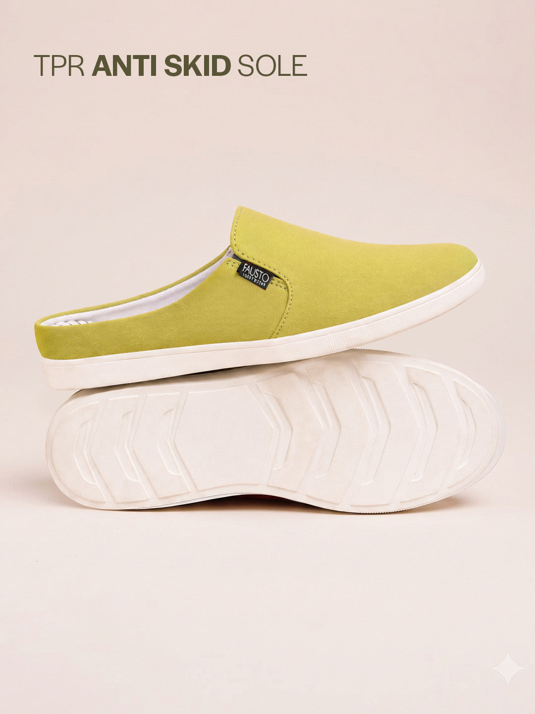 Shop Men Green Casual Back Open Canvas Stylish Slip On Shoes Online.