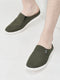 Men Olive Green Casual Canvas Slip-On Shoes