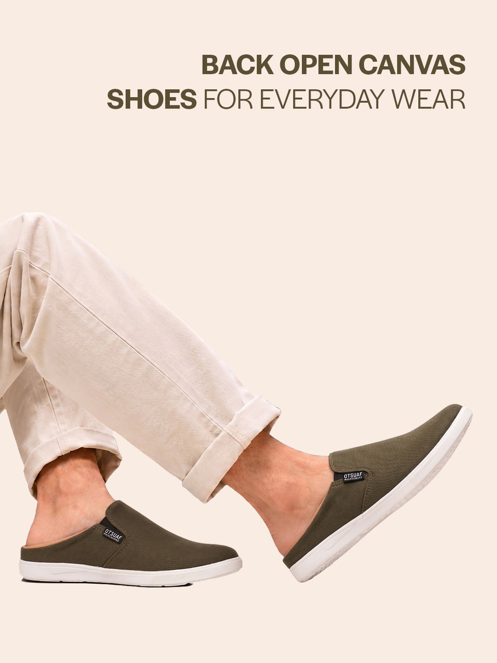 Men Olive Green Casual Canvas Slip-On Shoes