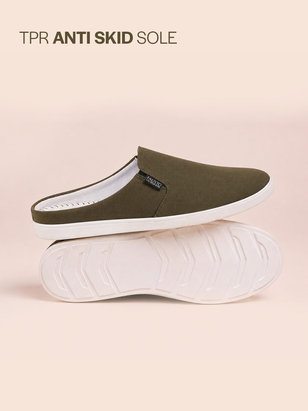 Men Olive Green Casual Canvas Slip-On Shoes