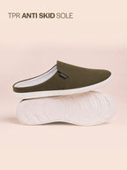 Men Olive Green Casual Canvas Slip-On Shoes
