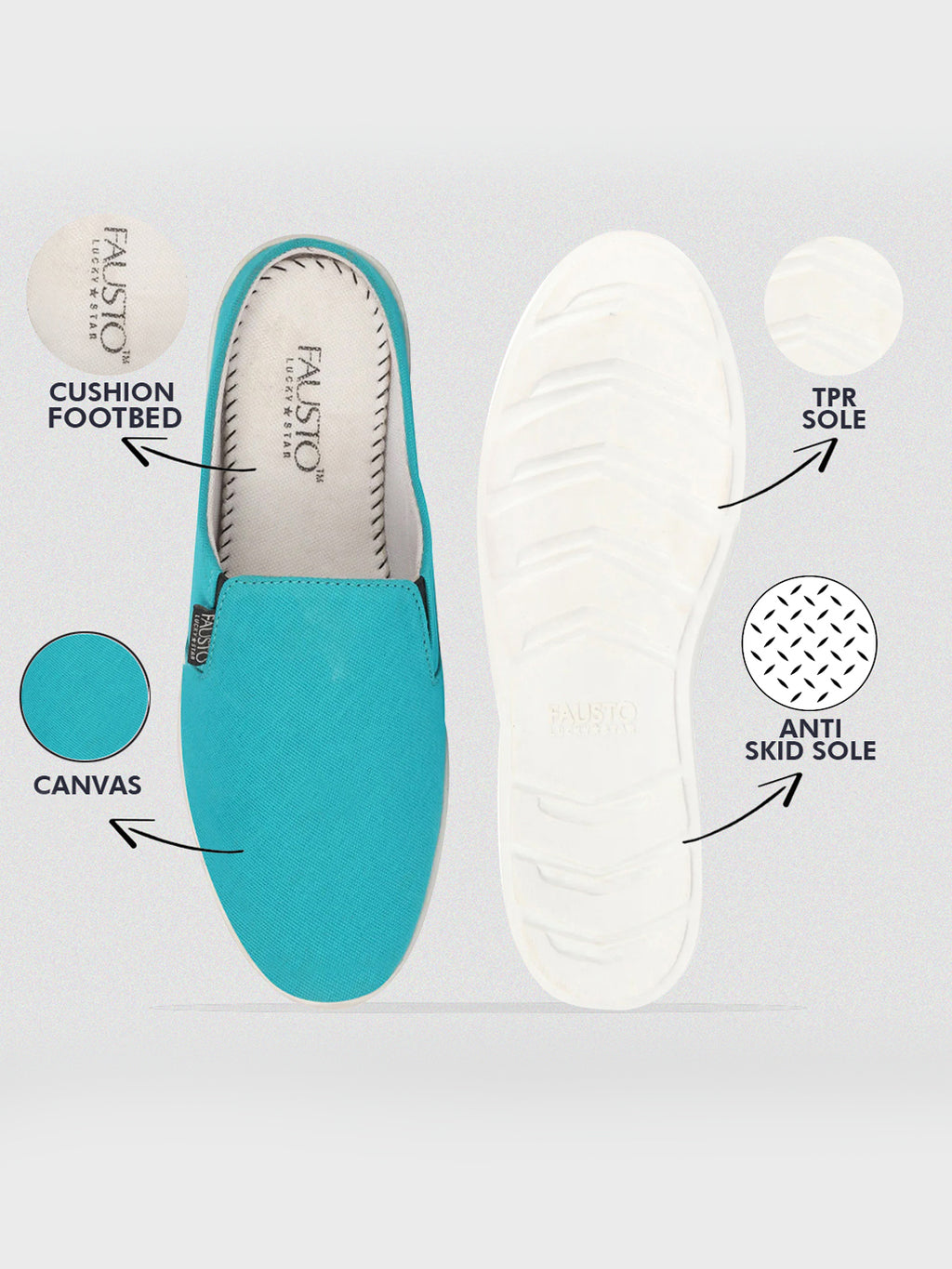 Shop Men Sky Blue Casual Canvas Slip-On Shoes Online.