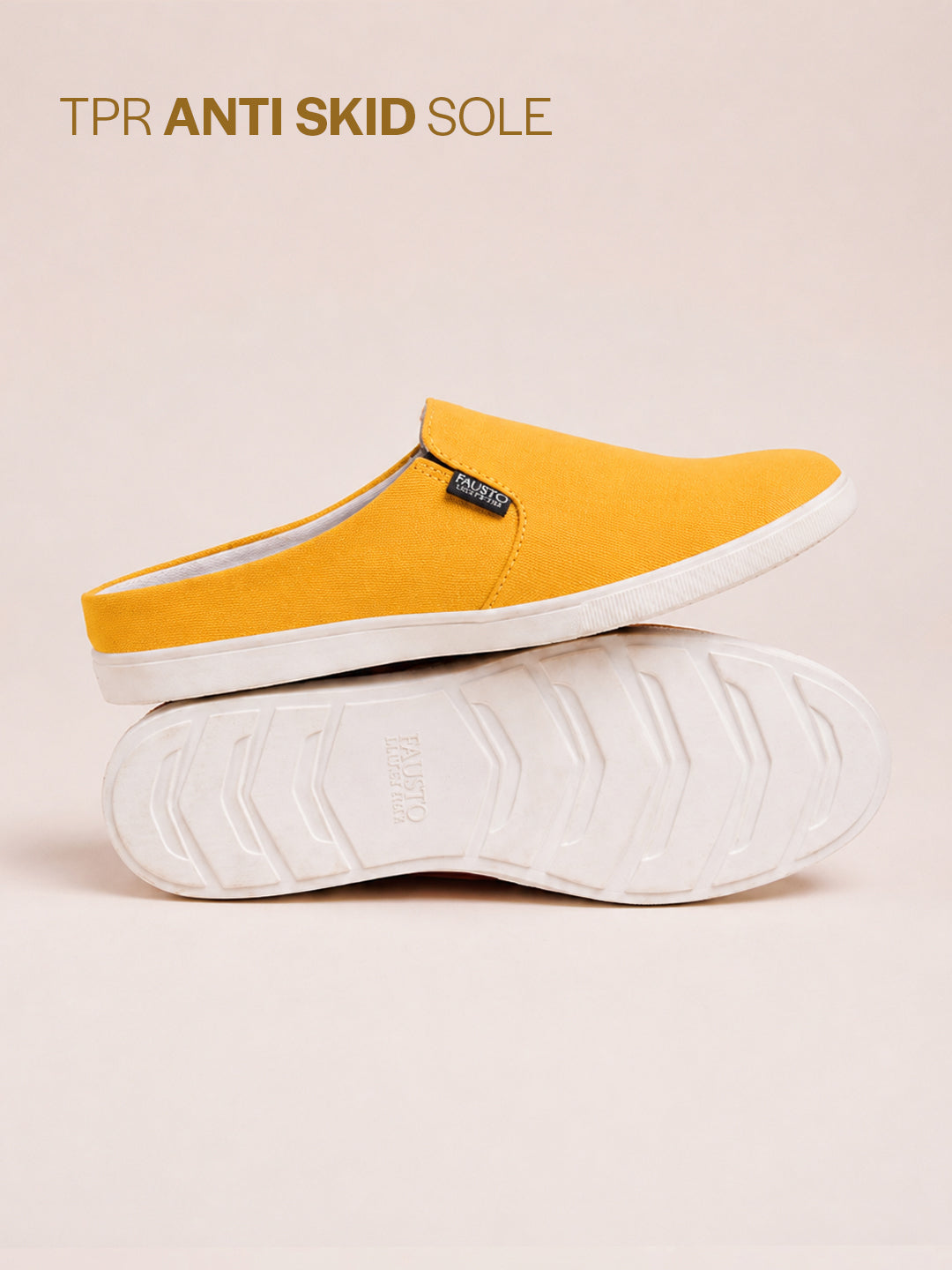Shop Men Yellow Casual Back Open Canvas Stylish Slip On Shoes Online.