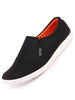 Men Black Casual Canvas Slip-On Loafers