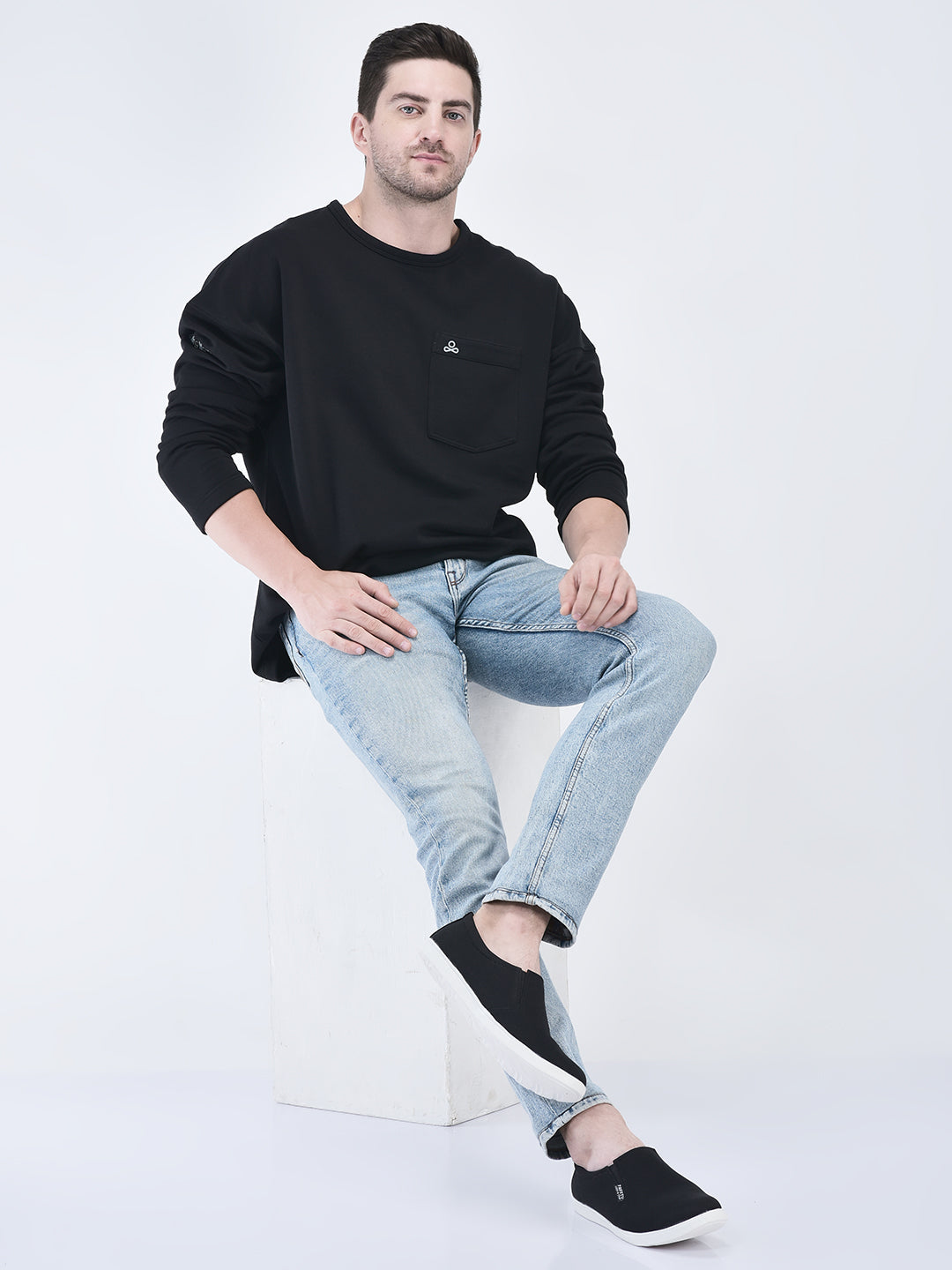 men black casual canvas slip-on loafers