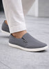 Men Grey Casual Canvas Slip-On Loafers