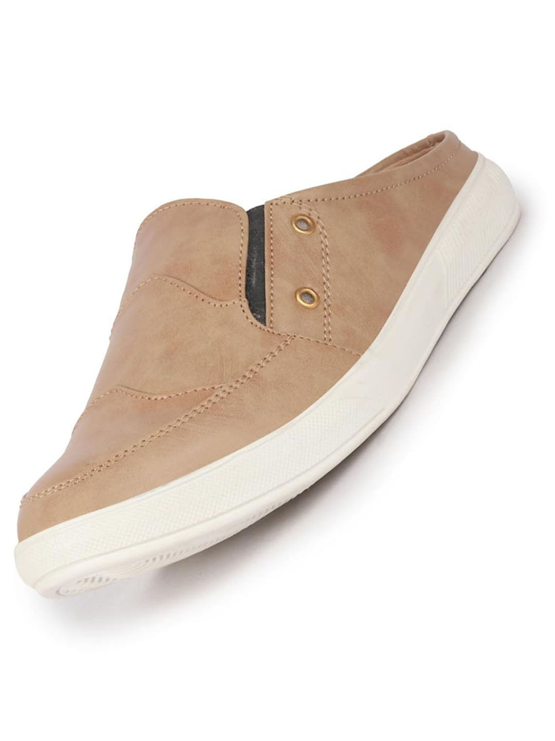 men beige casual slip-on shoes
