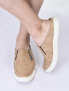 men beige casual slip-on shoes