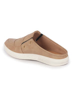 men beige casual slip-on shoes