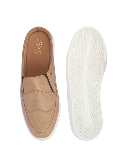 Men Beige Casual Slip-On Shoes