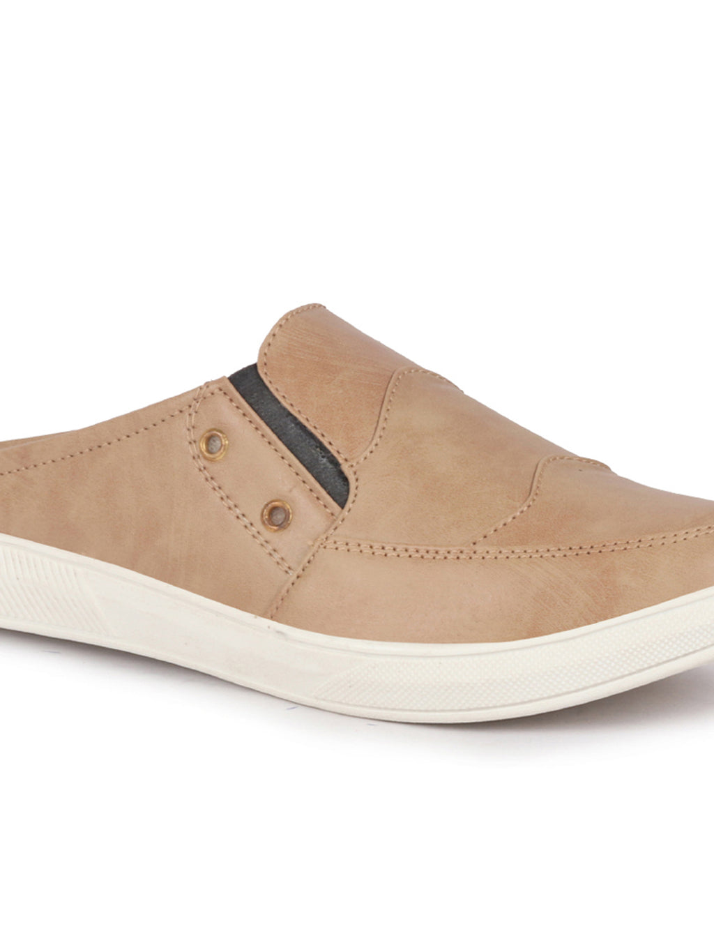 men beige casual slip-on shoes