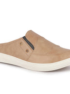 men beige casual slip-on shoes