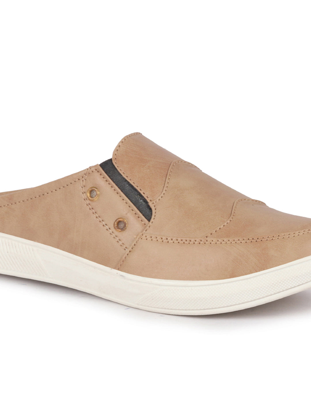 men beige casual slip-on shoes