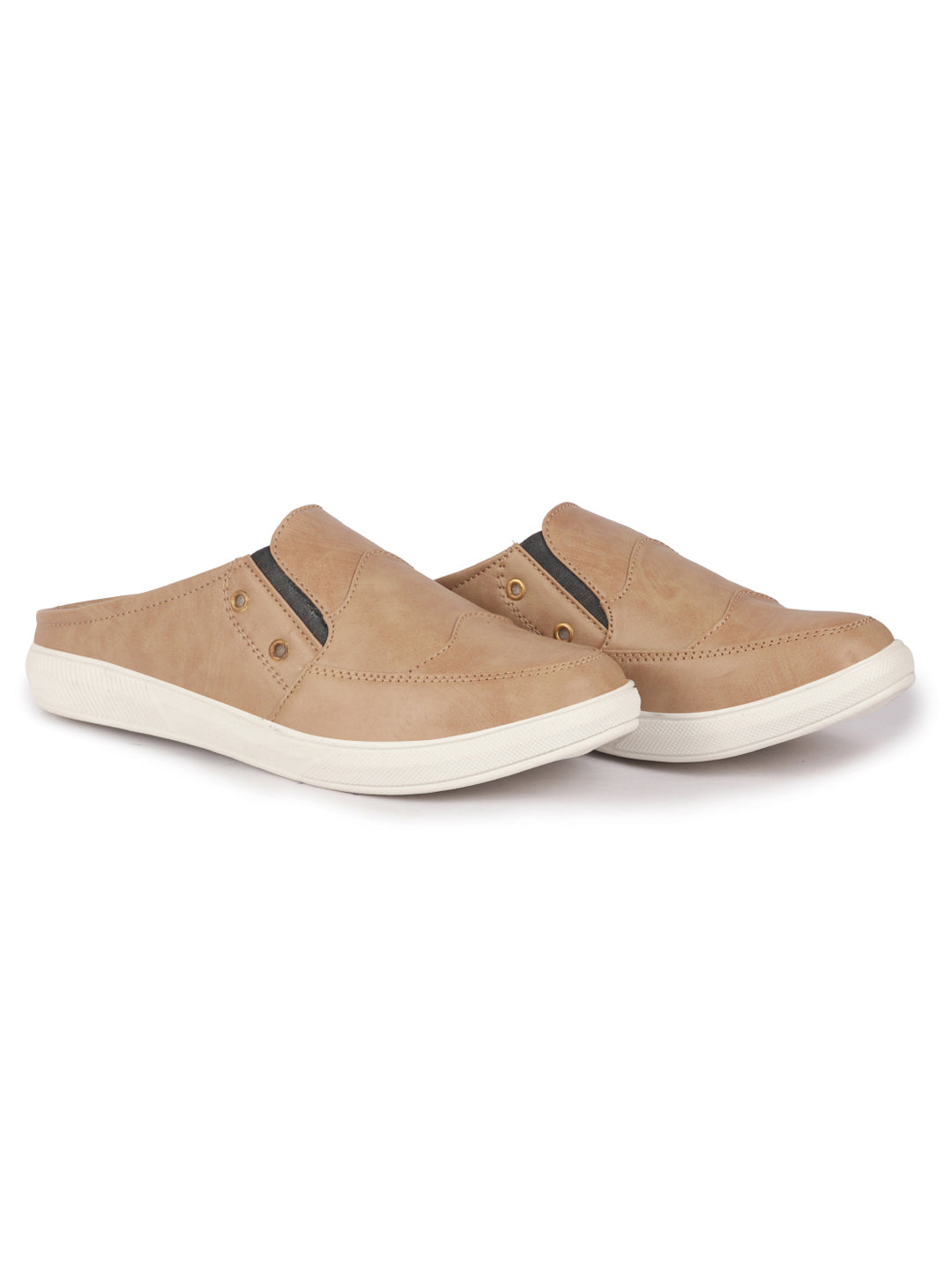 men beige casual slip-on shoes