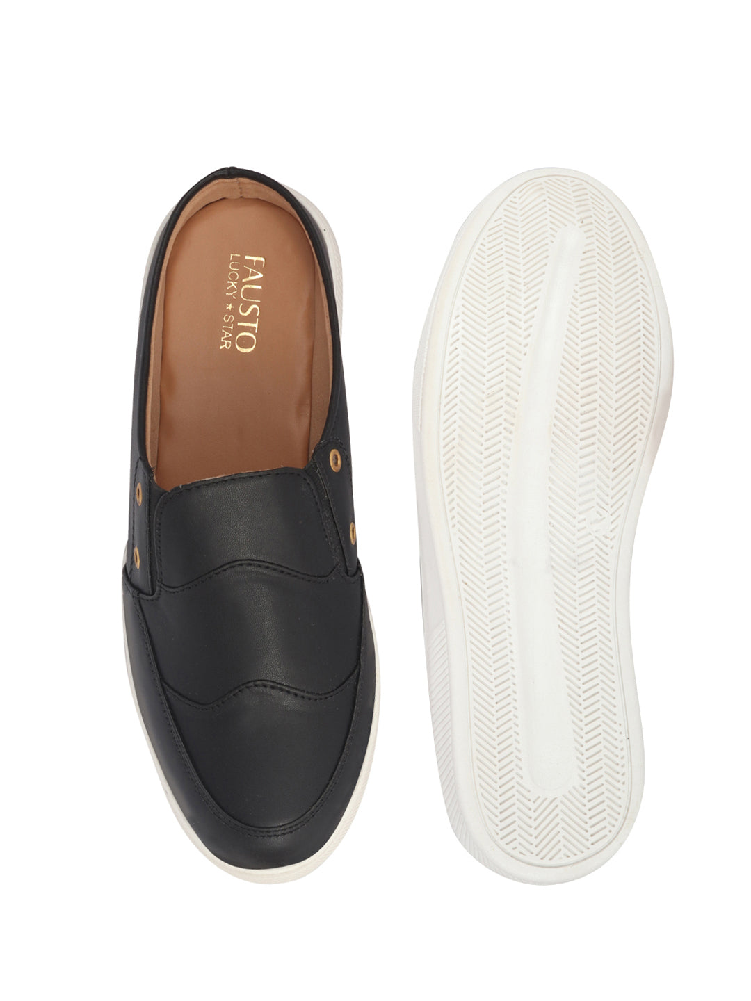 men black casual slip-on shoes