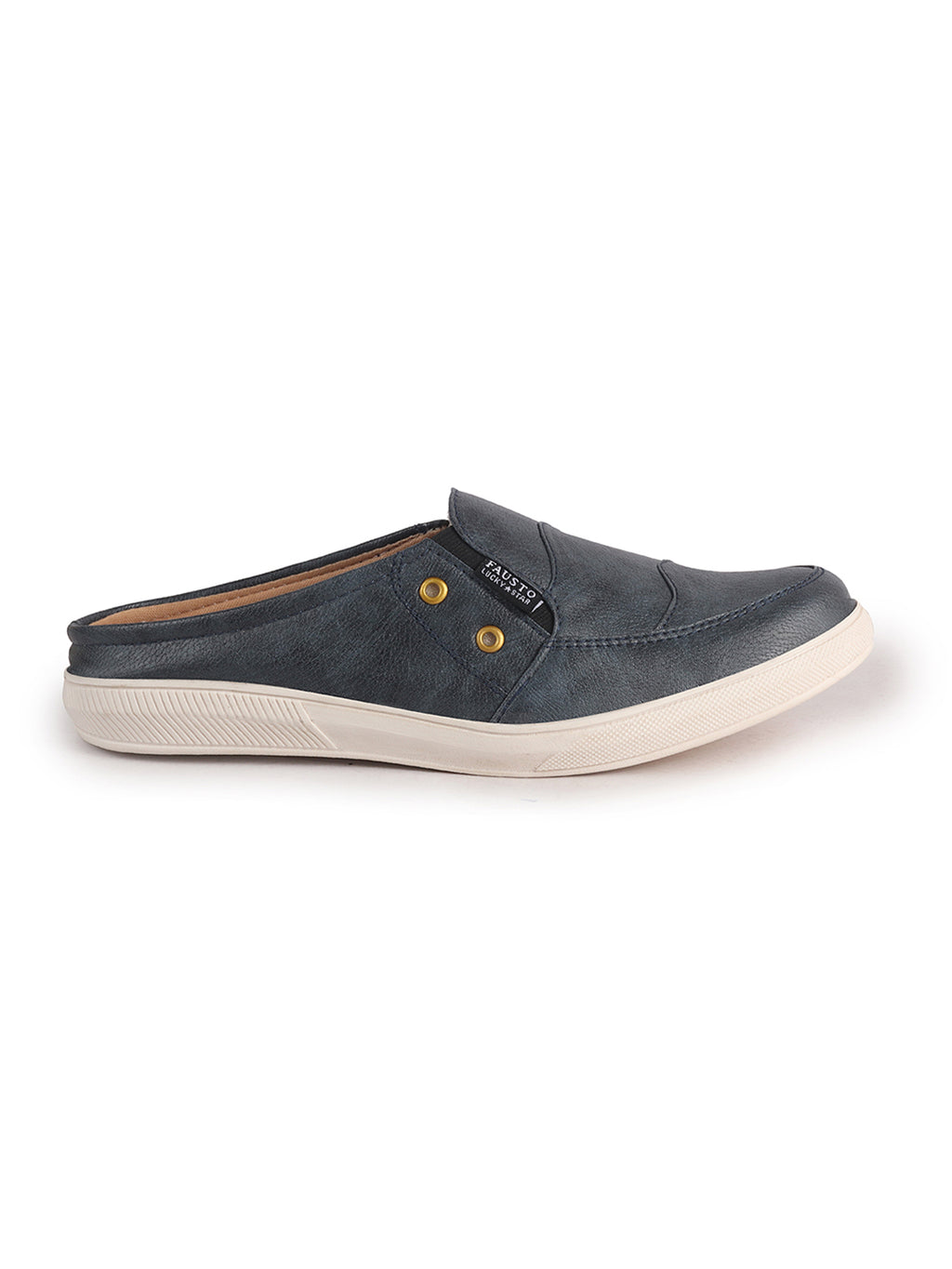 Men Navy Blue Casual Slip-On Shoes