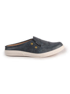 Men Navy Blue Casual Slip-On Shoes