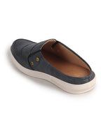 Men Navy Blue Casual Slip-On Shoes