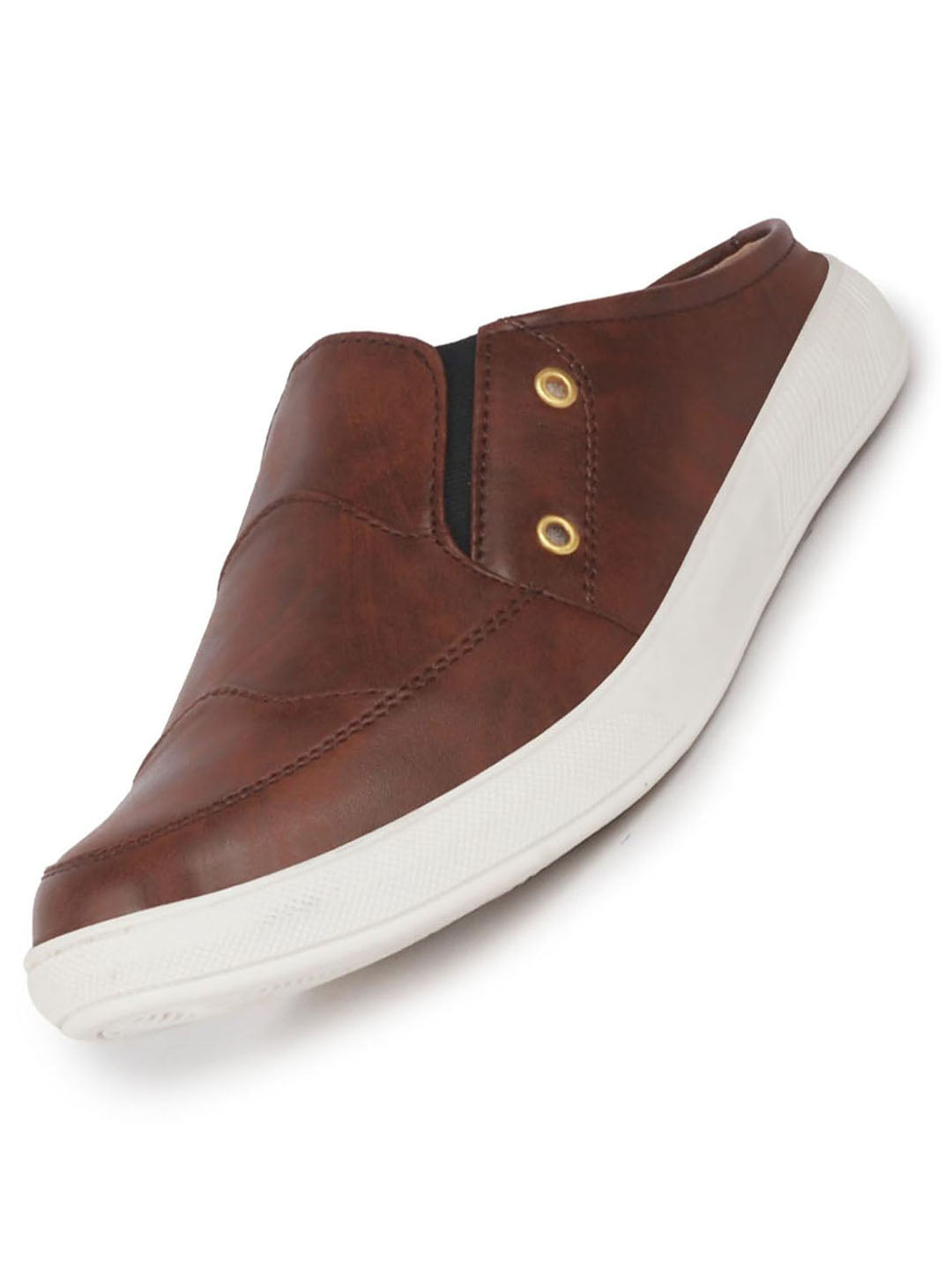 men brown casual slip-on shoes