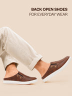 men brown casual slip-on shoes