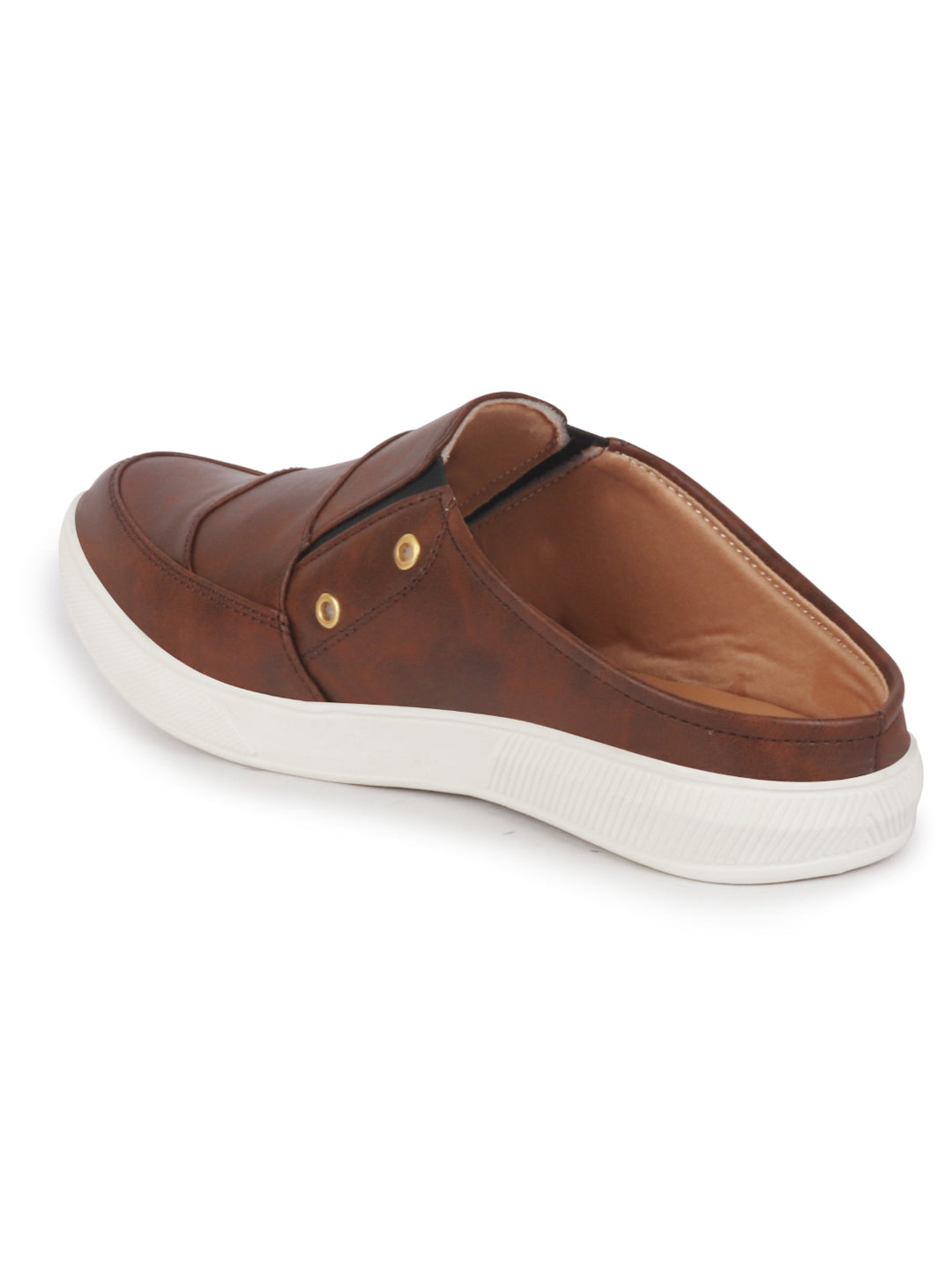 men brown casual slip-on shoes