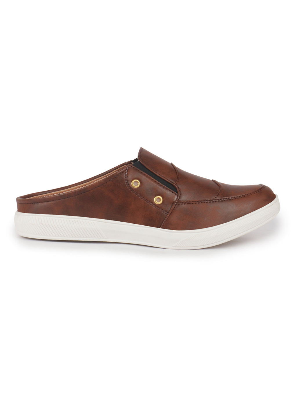 men brown casual slip-on shoes