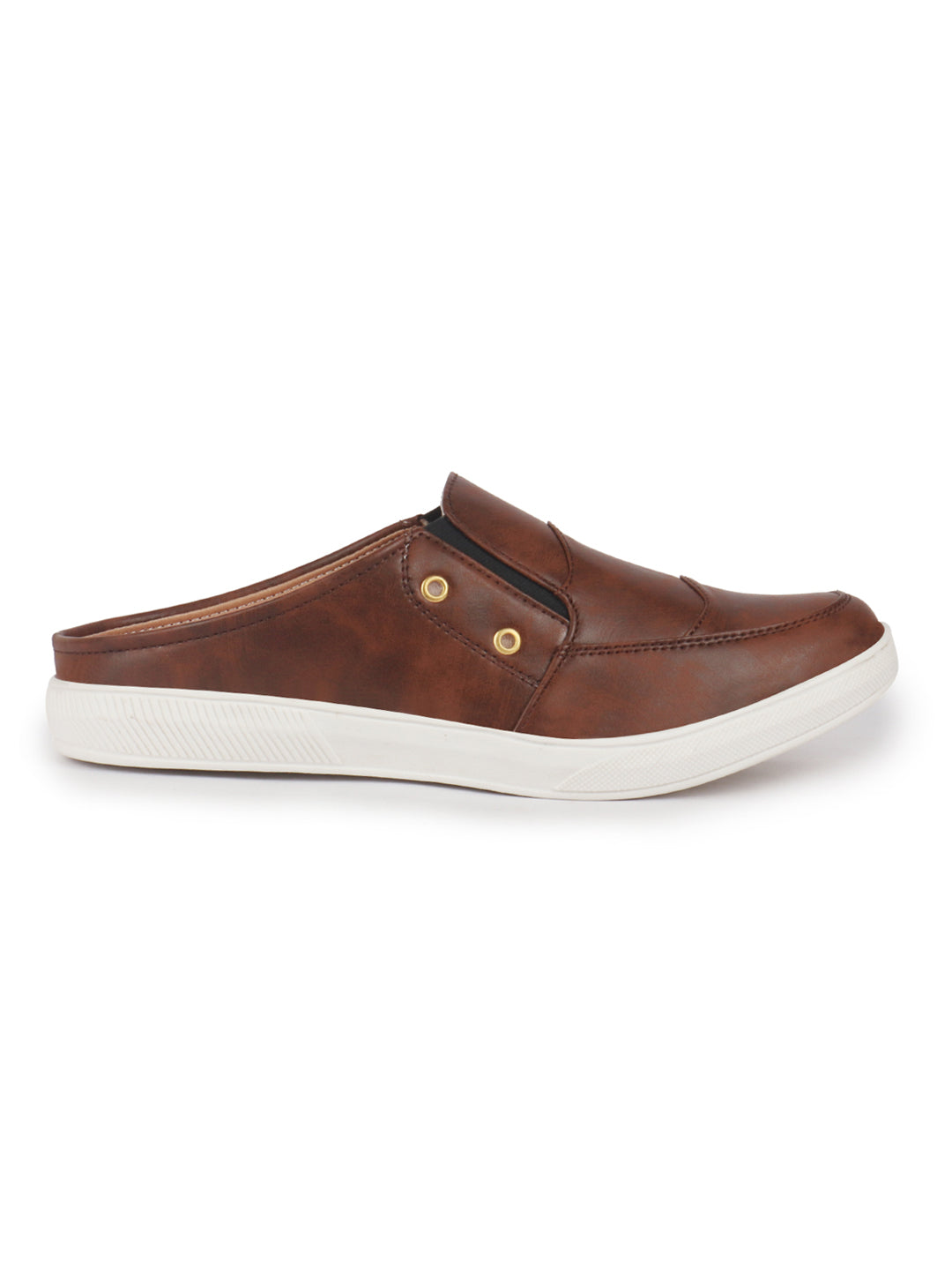 men brown casual slip-on shoes