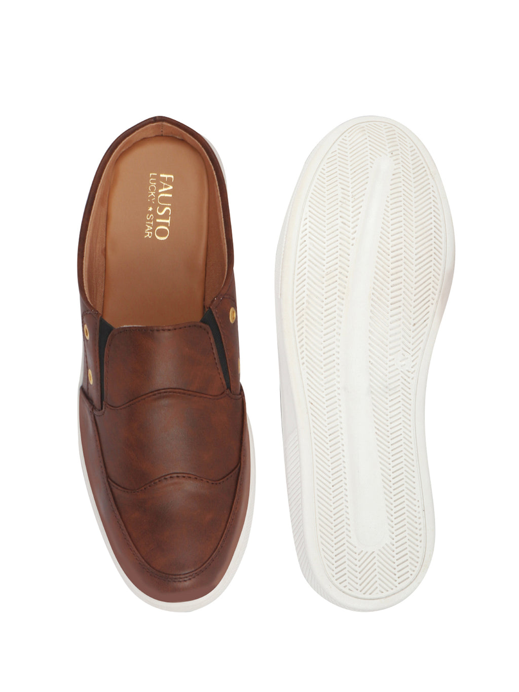 men brown casual slip-on shoes