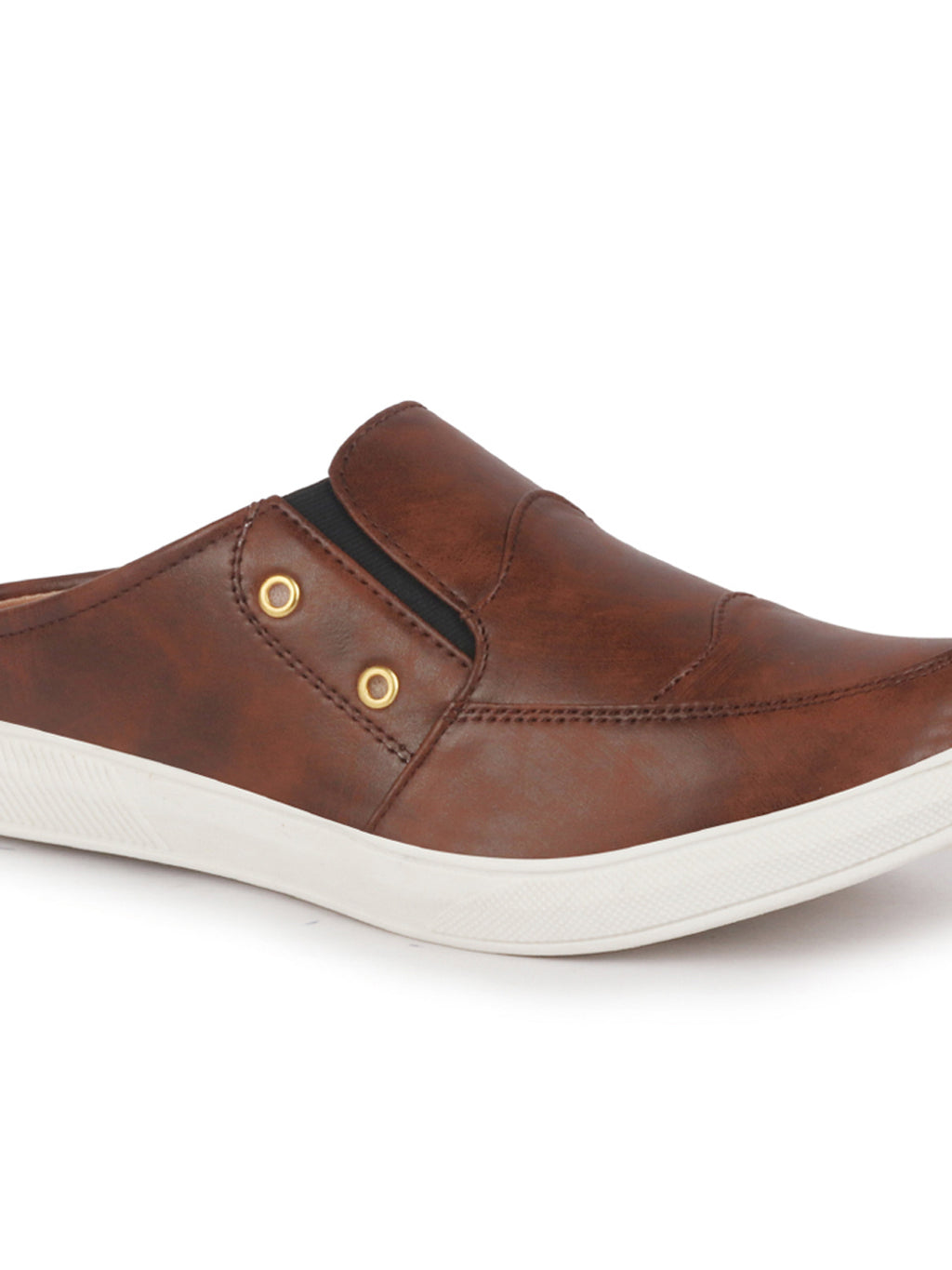 men brown casual slip-on shoes