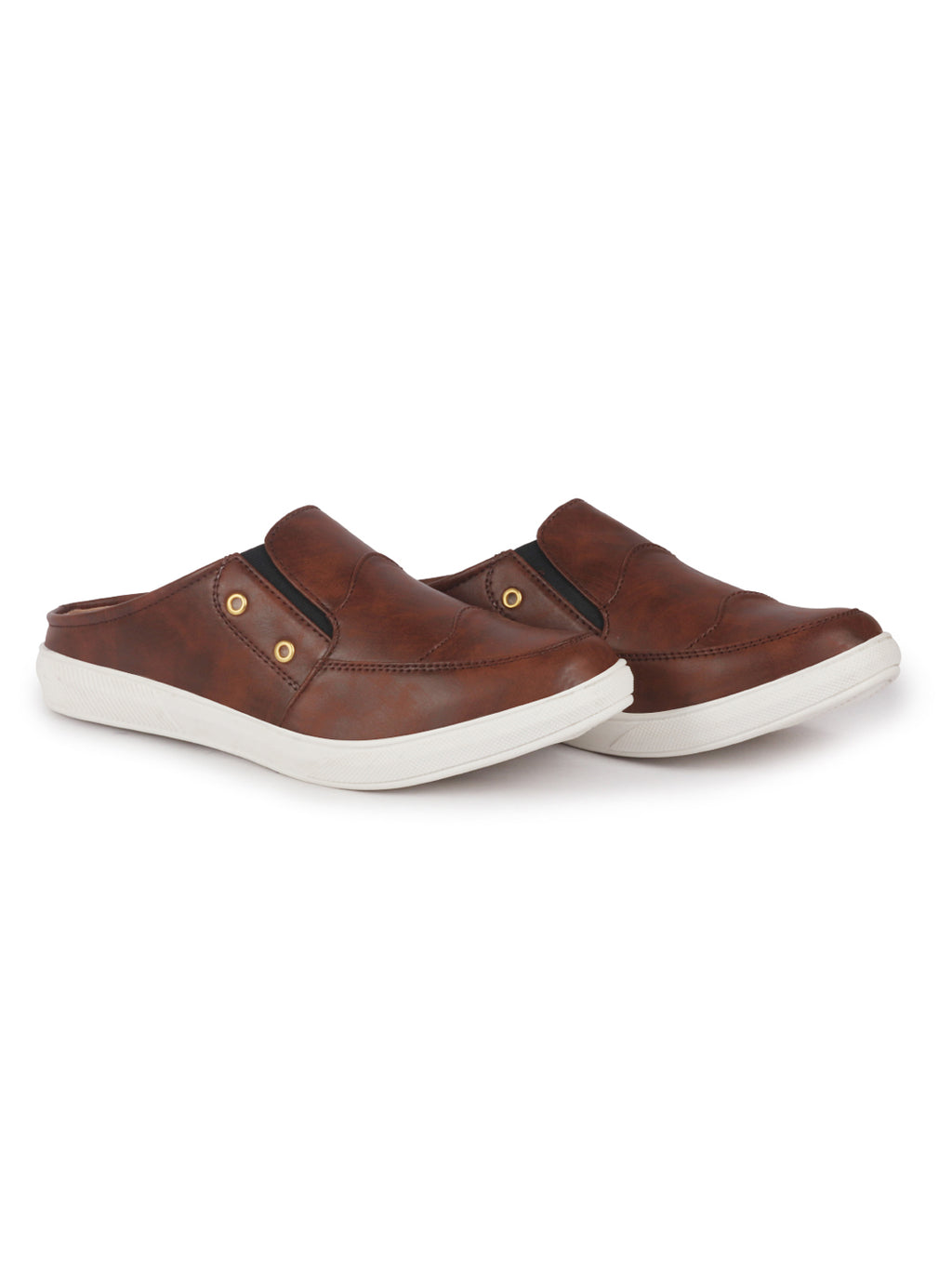 men brown casual slip-on shoes