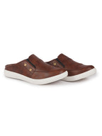 men brown casual slip-on shoes
