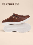 men brown casual slip-on shoes